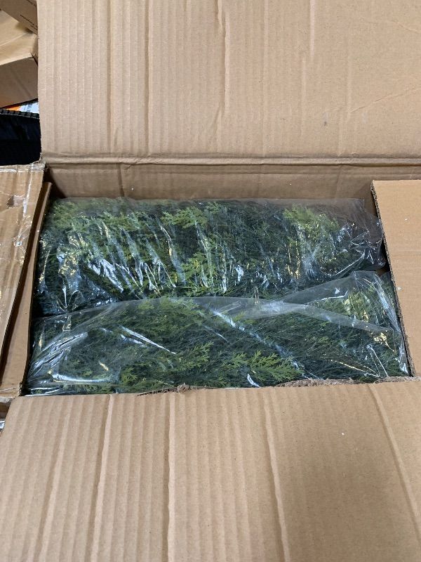 Photo 1 of YEMMEN 2 Pack 5ft Artificial Cedar Topiary Trees, Outdoor Artificial Plants for Front Porch Décor, Artificial Shrubs Fake Plants Uv Rated Potted Plants for Outdoor, Indoor, Front Door, Office