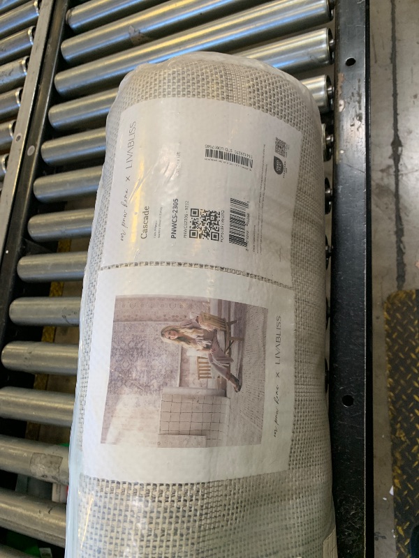 Photo 1 of Livabliss x Our PNW Home Cascade Minimalist Grid Area Rug, 9'2" x 12', Grid Ivory/Taupe