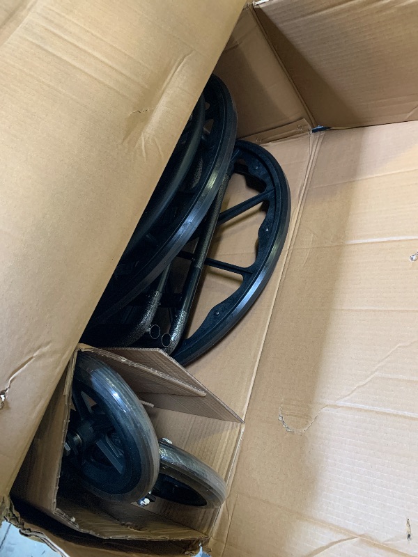 Photo 1 of Medline Comfortable Folding Wheelchair with Swing-Back, Desk-Length Arms and Elevating Footrests, 20”W x 16”D Seat