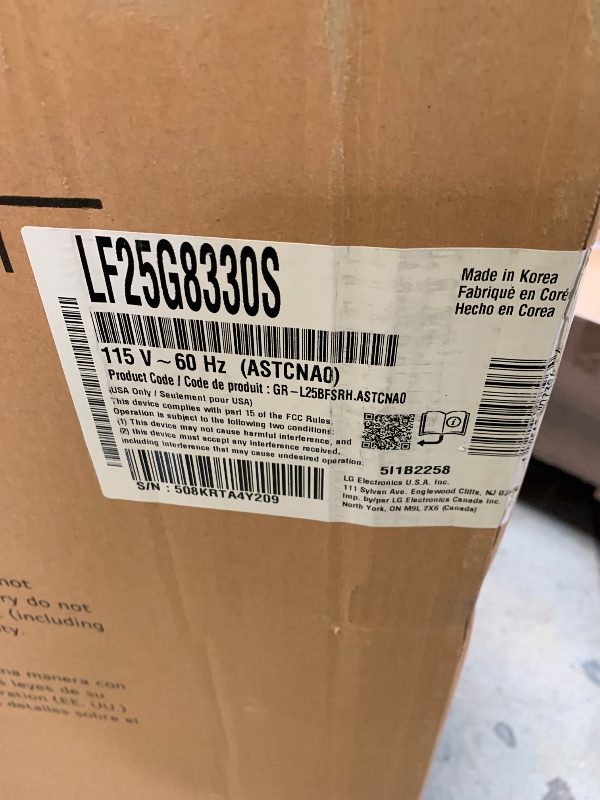 Photo 1 of LG Smart 4-Door French Door Refrigerator with Full-Convert Drawer - Counter-Depth MAX 24.5 Cu. Ft. Stainless Steel (factory sealed)