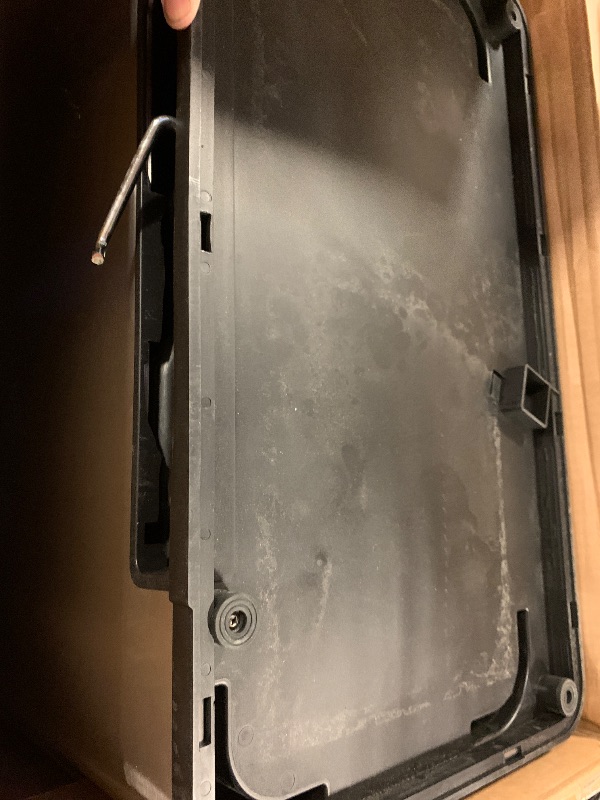 Photo 1 of Amazon Basics Dual Compartment Recycling Trash Can with Soft-Close Lid, Fingerprint Resistant, Removable Liner Buckets, 60 Liters, Rectangular, Grey, Silver