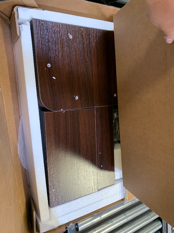 Photo 1 of Armocity Corner Book Shelf - 6-Shelf Corner Bookshelf Etagere Bookcase with Baffle, Freestanding L Shaped Display Shelf Stand for Home Office, Living Room, Bedroom, Kitchen, Black Walnut