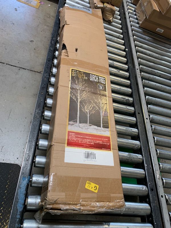 Photo 1 of LIGHTSHARE LED Birch Tree Light Set - 4ft, 6ft, 8ft Trees with Warm White Lights - Indoor Outdoor Christmas Wedding Party Decorations (3-Pack)