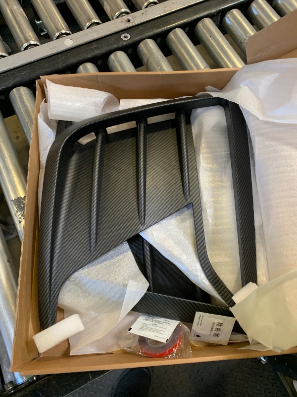 Photo 1 of yhcdsea for 2025 2026 Tesla Model Y Juniper Front Fog Light Cover Trim Eyebrow Frame Decorative Accessories (Juniper-Matt Carbon Fiber Pattern)