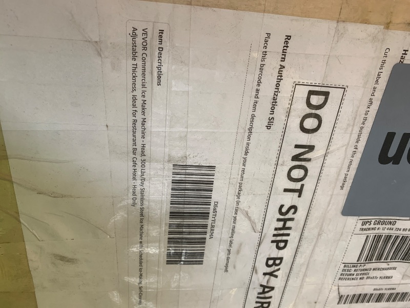 Photo 1 of VEVOR Commercial Ice Maker Machine - Head, 360 Lbs/Day Stainless Steel Ice Machine with Self-Cleaning, Scheduled Ice-Making, Adjustable Thickness, Ideal for Restaurant Bar Cafe Hotel - Head Only (sealed in hardwood box)
