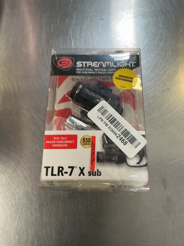 Photo 1 of Streamlight 69402 TLR-7 X sub 500-Lumen Tactical Weapon Light Designed Exclusively and Solely for Select 1913 Railed Subcompact Handguns, Includes Mounting Kit and Keys, Black