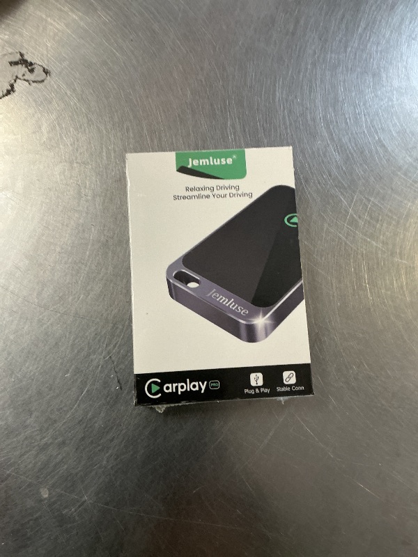 Photo 1 of Jemluse Wireless CarPlay Adapter for Apple iPhone - Multi-User Seamless Connection for Convert Wired to Wireless Car Play Adapter - No Latency from iOS 10+ to Screen w/USB C (Gray)