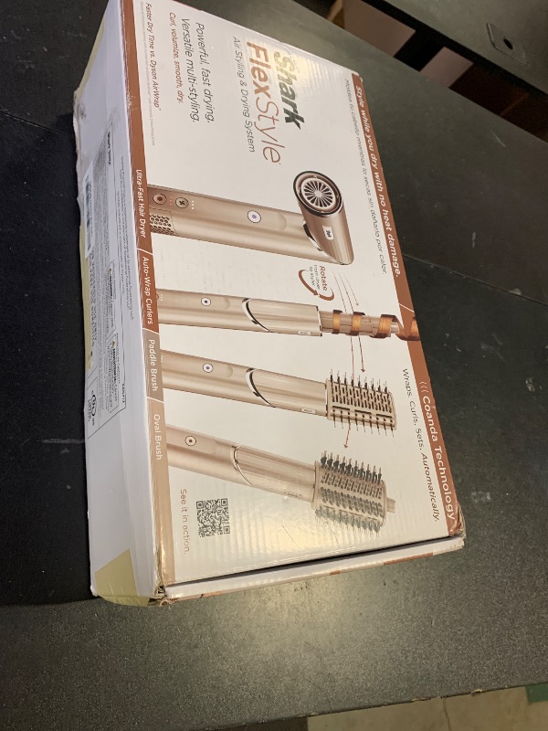 Photo 1 of Shark FlexStyle Air Styling & Drying System, Powerful Hair Dryer Brush & Multi-Styler with Auto-Wrap Curlers, Paddle Brush, Oval Brush, Concentrator Attachment, Stone, HD430