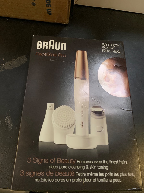 Photo 1 of Braun Face Epilator Facespa Pro 911, Facial Hair Removal for Women, Hair Removal Device, 3-in-1 Epilating, Cleansing Brush and Skin Toning with 3 Extras