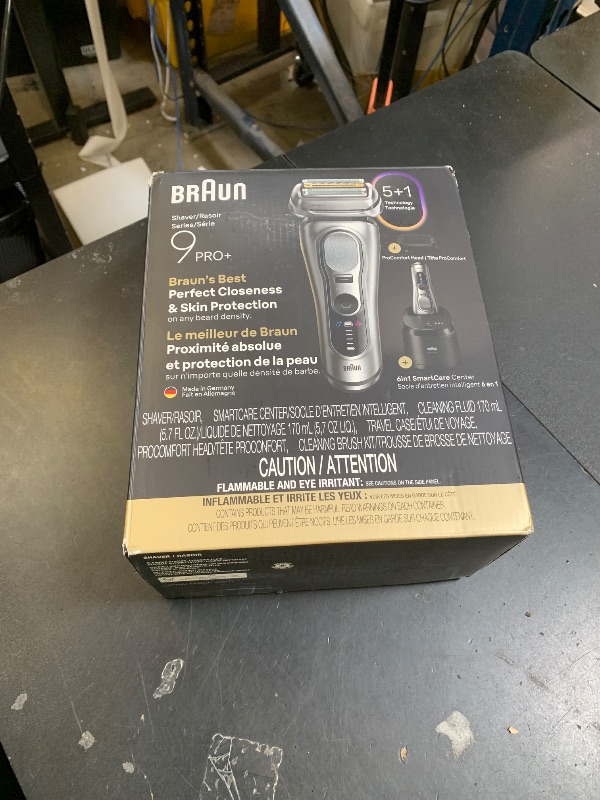 Photo 1 of Braun Series 9 PRO+ Electric Shaver, Wet & Dry Razor, Pro SensoAdapt, 6in1 SmartCare Center, 9697CC, Silver