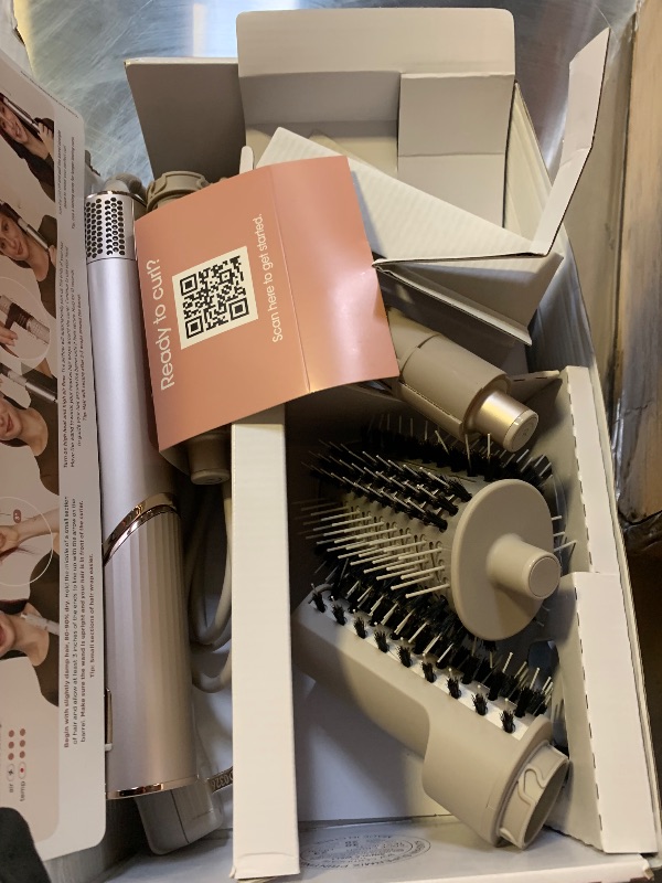 Photo 1 of Shark FlexStyle Air Styling & Drying System, Powerful Hair Dryer Brush & Multi-Styler with Auto-Wrap Curlers, Paddle Brush, Oval Brush, Concentrator Attachment, Stone, HD430