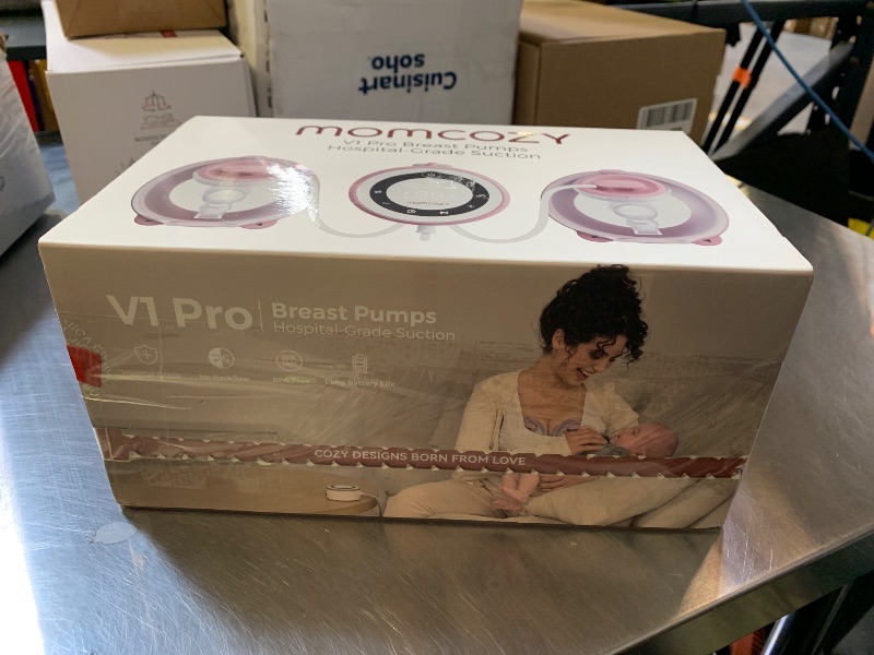 Photo 1 of Momcozy V1 Pro Wearable Breast Pump, Hospital-Grade Pocket Primary Pump, Hands-Free Portable Pump with Lightweight Visible Cups for Real Milk Removal