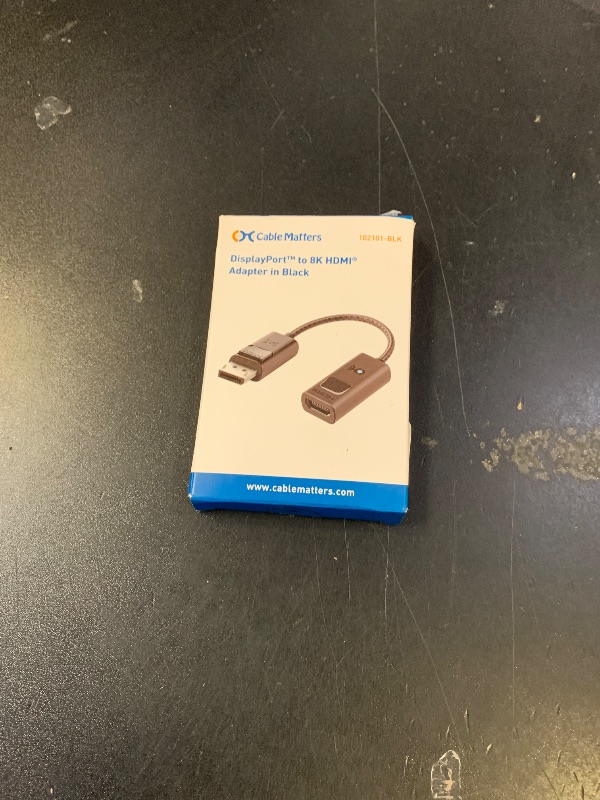 Photo 1 of Cable Matters 8K DisplayPort 1.4 to HDMI 2.1 Adapter with 4K 240Hz / 8K 60Hz, Unidirectional DisplayPort to HDMI 2.1 Cable Adapter, Supports RTX4080, RX7900, Not Work with PS5/Xbox, No VRR Support
