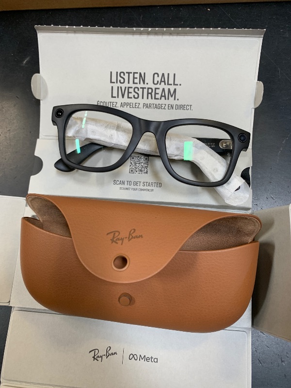 Photo 1 of Ray-Ban Meta (Gen 1), Wayfarer, Matte Black | Smart AI Glasses for Men, Women —12 MP Camera, Open-Ear Speakers for Audio, Video Recording and Bluetooth —Transitions® Green Lenses —Wearable Technology