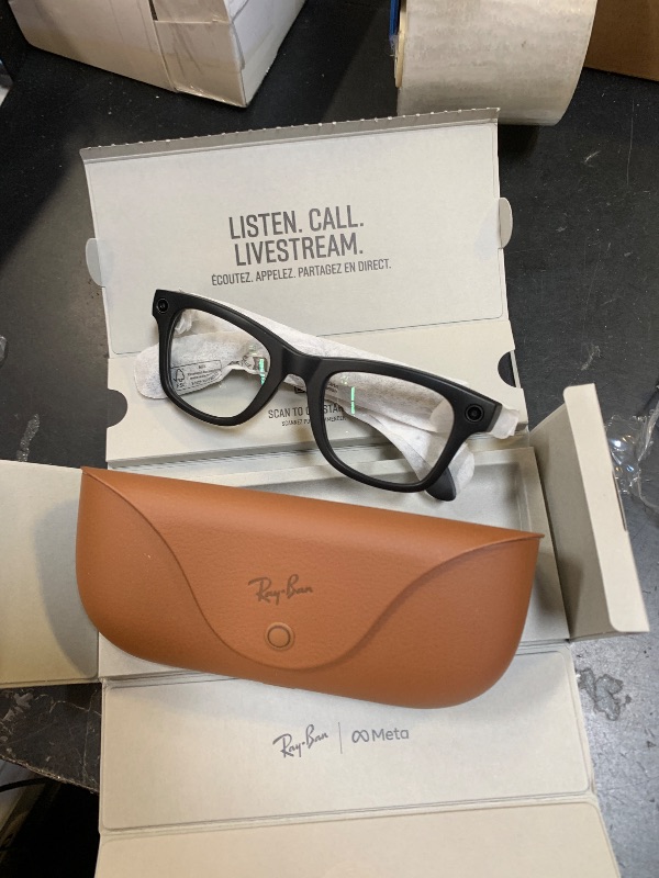 Photo 1 of Ray-Ban Meta (Gen 1), Wayfarer, Matte Black | Smart AI Glasses for Men, Women —12 MP Camera, Open-Ear Speakers for Audio, Video Recording and Bluetooth —Transitions® Green Lenses —Wearable Technology