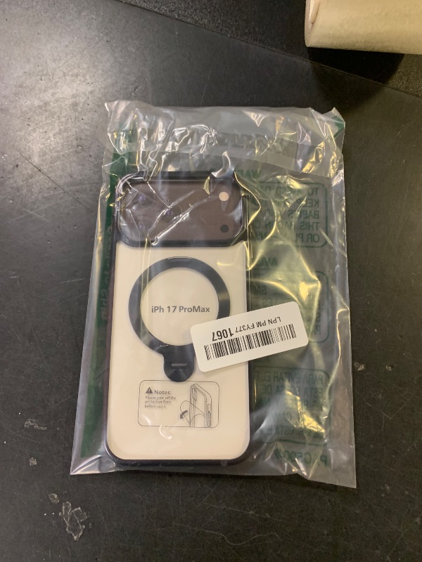 Photo 1 of [Tri-Shield Protection] for iPhone 17 Pro Max Case with 360° Spin Stand Compatible with MagSafe [Magnetic CD Ring][Screen & Camera Lens Protector] Shockproof Plating Never-Yellowing, Black-6.9"