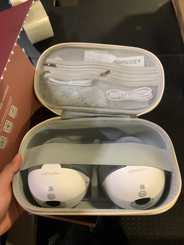 Photo 1 of Momcozy M5 Smart APP Controlled Wearable Breast Pump, Hands-Free Wireless Electric Pump, 3 Modes 9 Suction Levels, BPA-Free, Portable Lightweight, 24mm Flange, 2-Pack Quill Gray