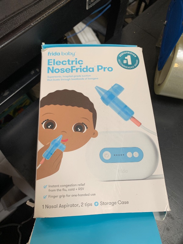 Photo 1 of Frida Baby Electric NoseFrida Pro Nasal Aspirator for Baby, Hospital Grade Suction, Nose Sucker for Baby & Toddler, Nasal Aspirator for Congestion Relief, 5 Suction Levels, 2 Tips, Cordless with Case