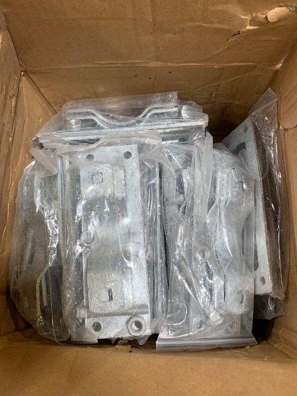 Photo 1 of Fence Bracket, for 2-3/8" Metal Post and 2 x 4 Inch Wood Rail, Steel to Wood Fence Brackets for 45 90 Any Degree Angle, Fence Post Repair Kit Include Screws 24 Pack