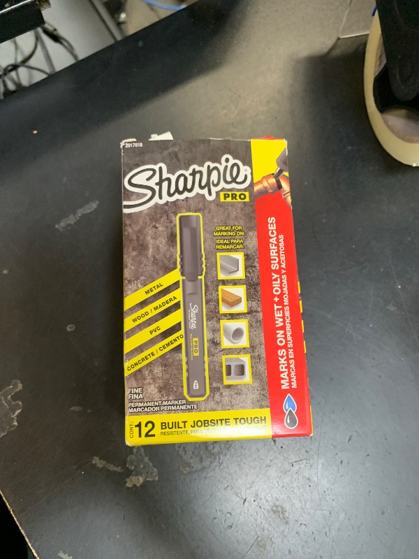 Photo 1 of Sharpie Pro Permanent Marker, Fine Point, Black, 12 Count (2017818)