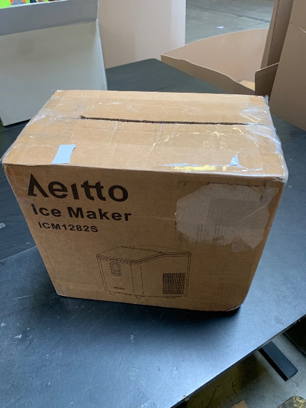 Photo 1 of Aeitto Ice Maker Countertop 26lbs/24H, Ice Machine 8 Ice Cubes Ready in 6 Mins, 2 Sizes of Bullet Ice Portable Ice Makers with Basket & Scoop, Auto Self-Cleaning for Home/Kitchen/Office Stainless