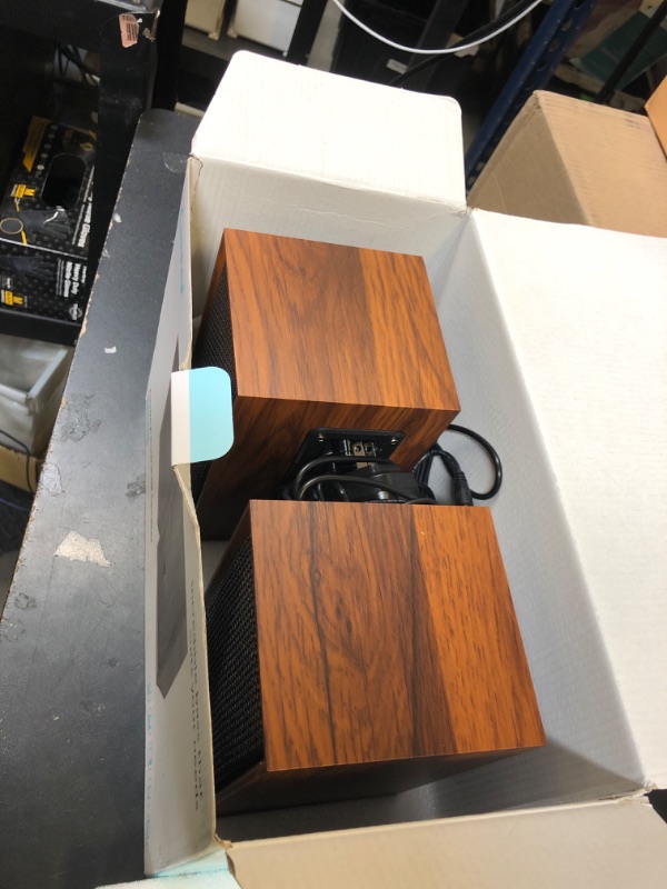 Photo 1 of ?2026 Upgraded? Passive Bookshelf Speakers – 40W Hi-Fi Computer Speakers with Powerful Bass, Bluetooth/USB/RCA/AUX Inputs – 2.0 Wooden PC/TV Speakers for Laptop, Turntable