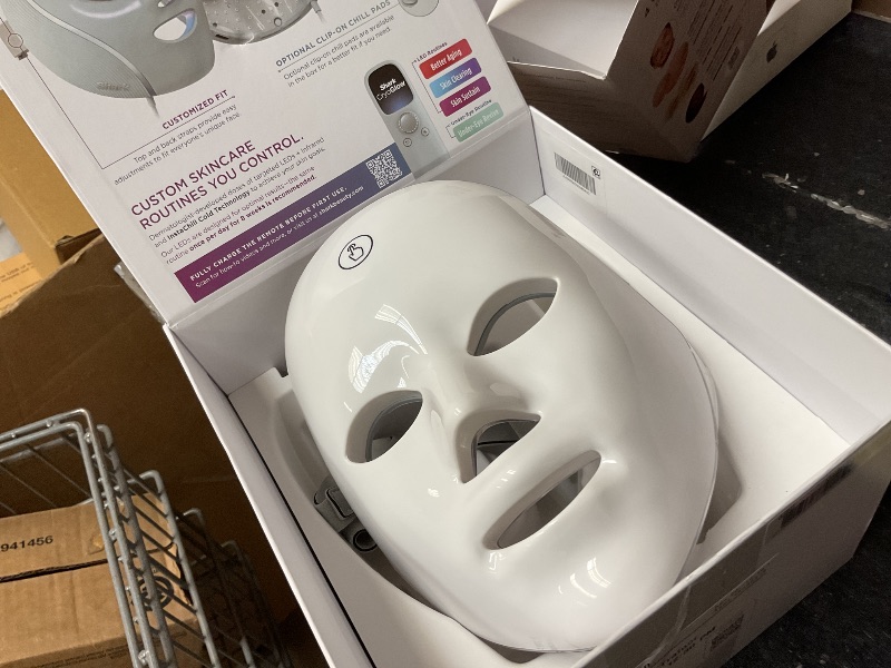 Photo 4 of Shark CryoGlow LED Face Mask with Under-Eye Cooling, Anti-Ageing & Blemish Repair, Red & Blue LED, Infrared Light Therapy, USB-C, Remote Control, Storage Bag, Blue Frost, FW312