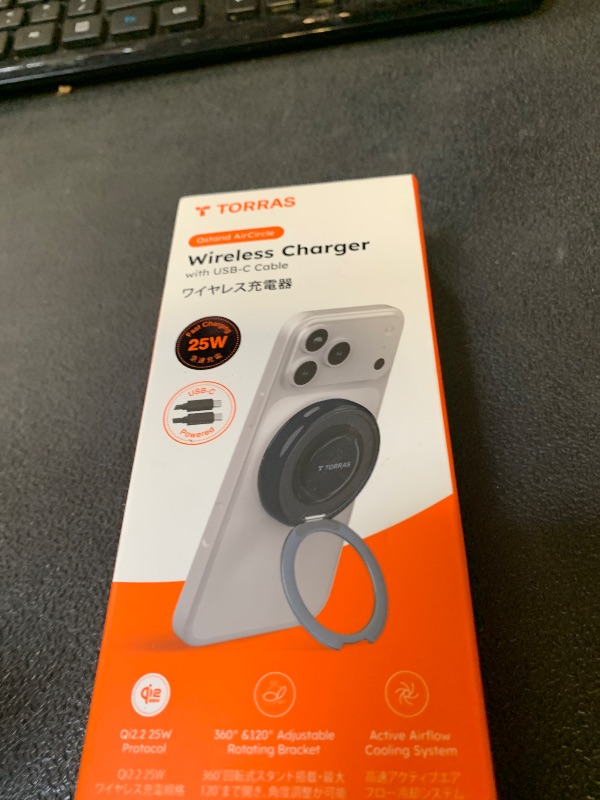 Photo 1 of TORRAS Qi2.2 25W Wireless Charger, Magnetic Charger for Phone 17 16 15 14 13, Samsung Galaxy S26 S25, Phone Wireless Charger, Phone Charger Stand with Cable, Black (Without Plug)