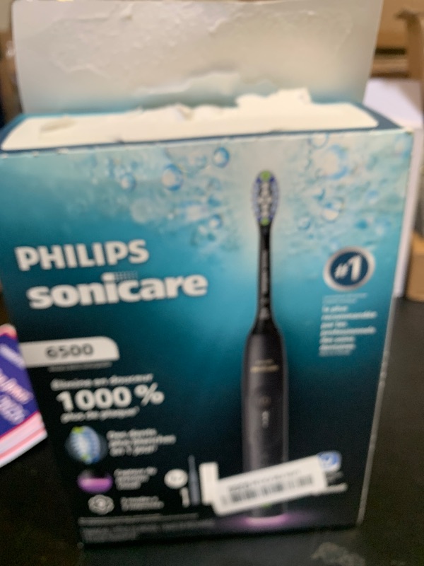 Photo 1 of Philips Sonicare 6500 Series Electric Toothbrush - Next-Generation Sonicare Technology, Pressure Sensor, 9 Brushing Settings, SmarTimer, BrushPacer, 21-Day Runtime, Travel Case, Black, HX7411/08