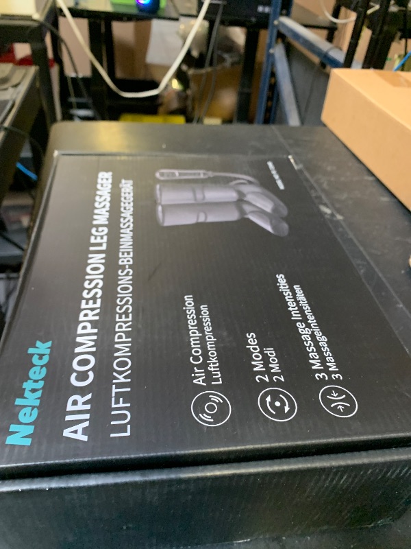 Photo 1 of Nekteck Leg Compression Massager for Circulation and Relaxation, FSA Eligible Foot and Calf Massage Machine 2 Modes 3 Intensities with Hand-held Controller for Pain Relief, HSA Adjustable Leg Wraps