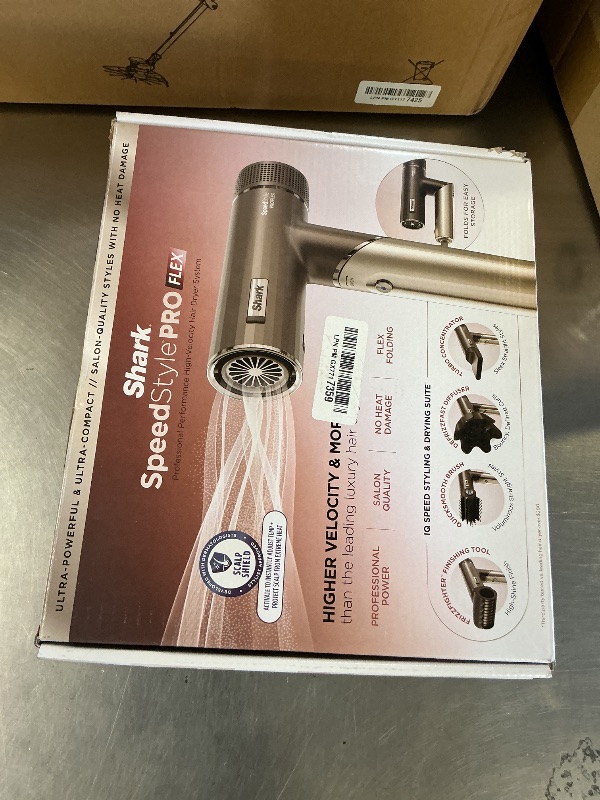 Photo 1 of Shark SpeedStyle Pro Flex Professional Performance High-Velocity Hair Dryer System with Scalp Shield & IQ Speed Styling and Drying Suite, Lightweight, Ionic, No Heat Damage, Mocha Silver, HD542