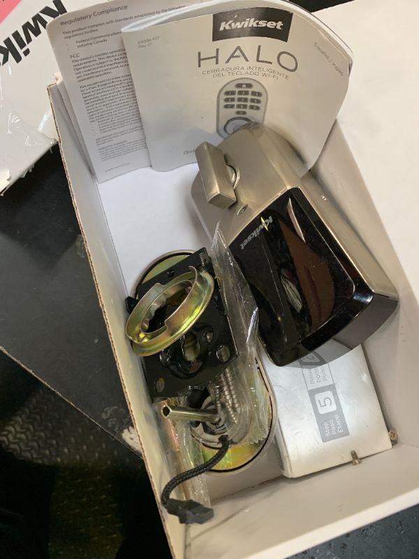 Photo 1 of Kwikset Halo Wi-Fi Smart Lock, Keyless Entry Door Deadbolt, Geofence Auto-Unlock, Grade AAA Certified, No Hub Required Easy Install, Satin Nickel Lifetime Finish Warranty, Backlit Keypad