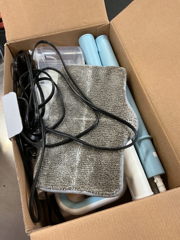 Photo 1 of Steam Cleaner, 6 in1 Rotated Steam Mop Cleaner with 2 Modes, 2 Microfiber Pads, 400ML Removable Tank, 23FT Power Cable, Detachable Steam Mops for Floor, Laminate Floor, Tiles Cleaning (Azure)