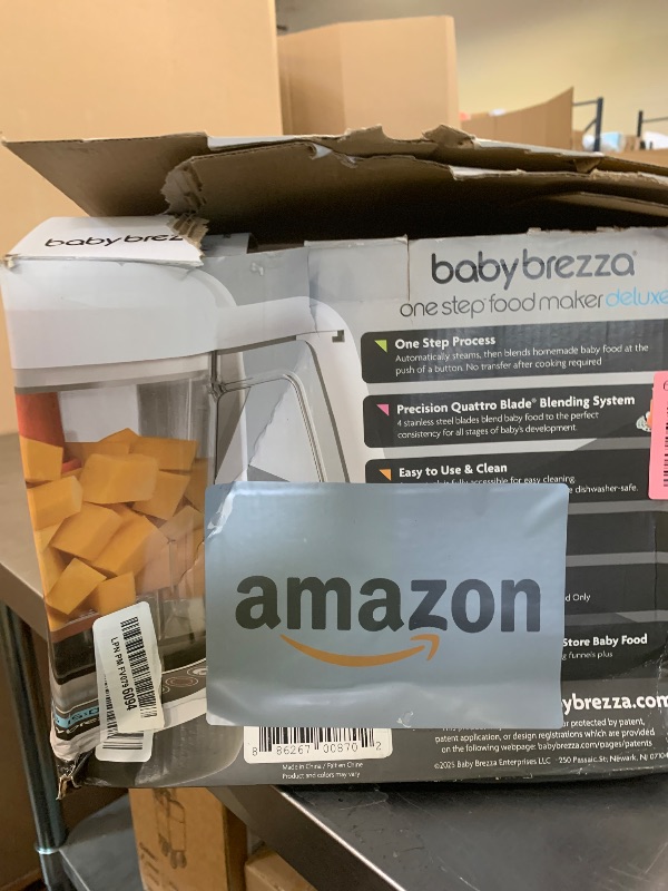 Photo 1 of Baby Brezza One Step Baby Food Maker Deluxe – Auto shut Off, Dishwasher Safe Cooker and Blender to Steam + Puree Organic Food for Infants + Toddlers - Set of 3 Pouches + 3 Funnels