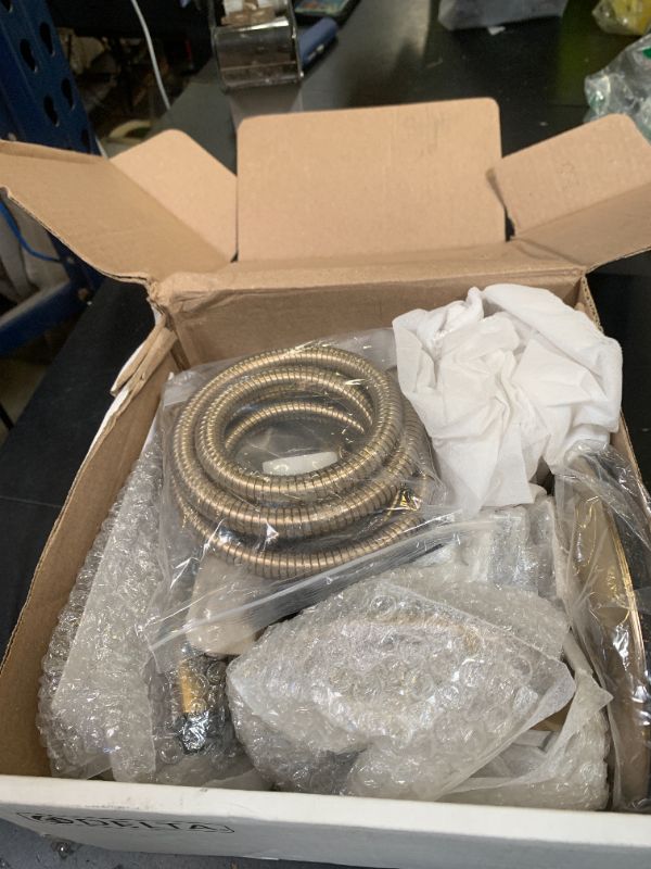 Photo 1 of Delta Arvo 14 Series Brushed Gold Bathtub Shower Faucet Set with In2ition 2-in-1 Dual Shower Head with Handheld Spray Combo, Valve Trim Kit, Champagne Bronze 144840-CZ-I (Valve Included)
