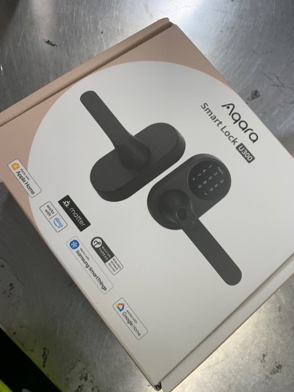 Photo 1 of Aqara Smart Lock U300, Fingerprint Keyless Entry Door Lock with Handle, Matter Over Thread with Apple Home Keys, Touchscreen Keypad, Smart Lever Lock Supports Apple Home, Alexa, Google, IFTTT, BlackLPNPMGX6707866
