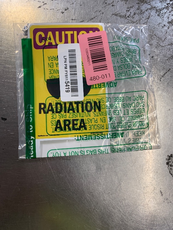 Photo 1 of (2 Pack) Radiation Area With Symbol OSHA Caution Radiation Sign 5 Inch X 3.5 Inch Vinyl Label Decal Sticker Weather Resistant, UV Protected for Workplace, Business, and Construction Site, Made in the USA