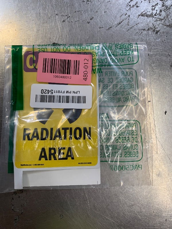 Photo 1 of (2 Pack) Radiation Area With Symbol OSHA Caution Radiation Sign 5 Inch X 3.5 Inch Vinyl Label Decal Sticker Weather Resistant, UV Protected for Workplace, Business, and Construction Site, Made in the USA