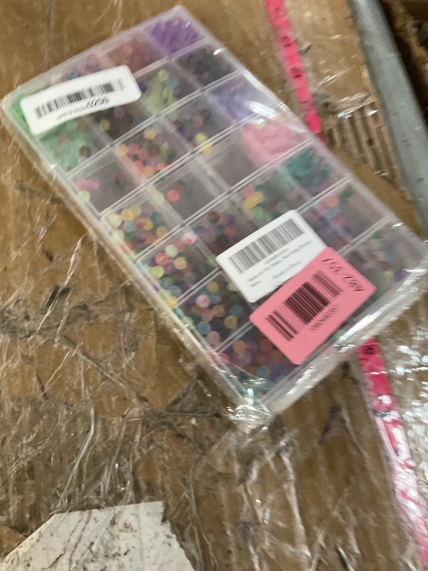 Photo 1 of ***(MISSING PARTS)***Glow in The Dark Glass Beads for Bracelet Making, 850pcs 6mm 26 Color Crystal Gem Beads Round with Luminous Numbers&Letters Craft Beads for Bracelets Necklaces Earring Making Kit Party Decor