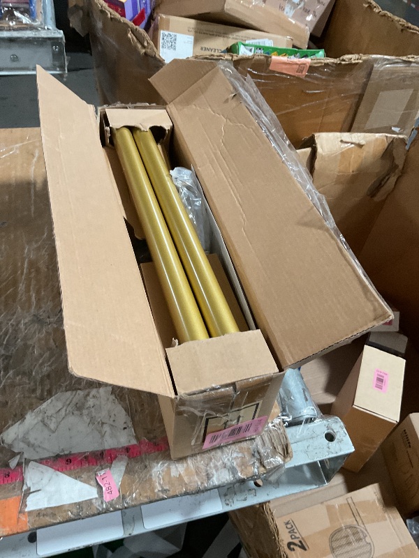 Photo 1 of KNOBWELL Window Curtain Rod 1" Diameter, Gold Curtain Rod with Twisted Cage Finials, 22-42" Adjustable Rods, 1 Pack