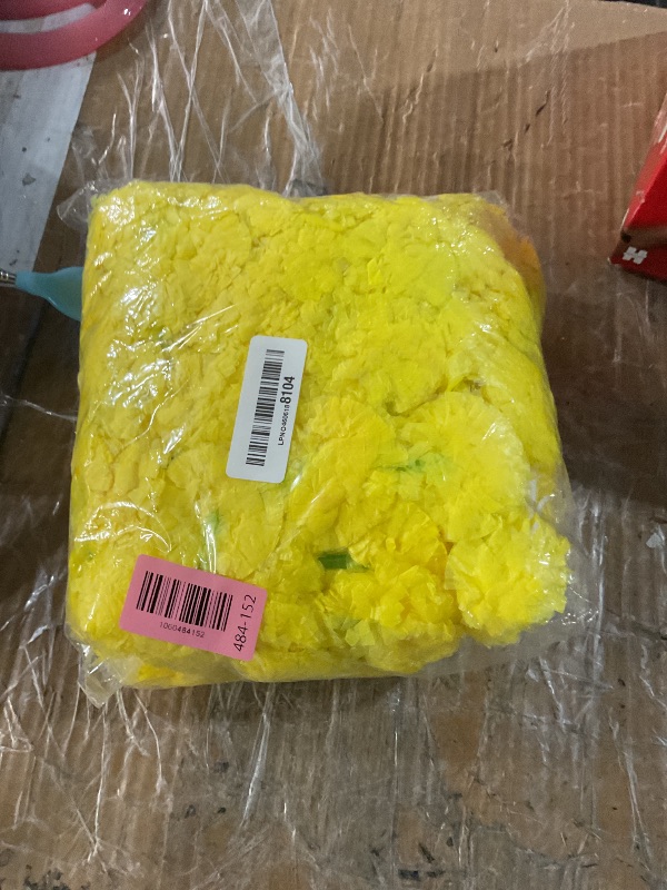 Photo 1 of ***MISSING 2 PCS*****6 Pcs 5 Feet Long Strands Marigold Flowers Garland with Pendant Indian Wedding Decoration Artificial Decorations for Altar Faux Flower for Diwali, Pooja, Bush Floral Party (Yellow)