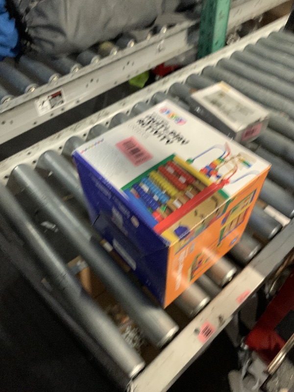 Photo 1 of (missing pieces) Wooden Activity Play Cube 6 in-1 for Baby with Removable Bead Maze, Shape Sorter, Abacus Counting Beads & Numbers