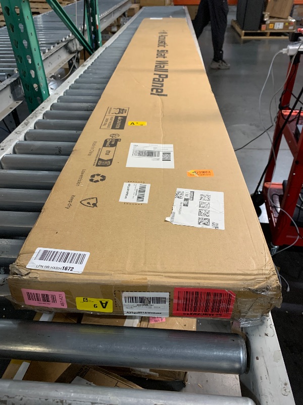 Photo 1 of ***FACTORY SEALED***
Art3d 2-Pack 108" x 12" Acoustic Wood Panels for Wall, Soundproof Wood Slat Panel for Wall and Ceiling, 3D Fluted Sound Absorbing Paneling for Interior Wall Decor, Living Room, Bedroom - Walnut