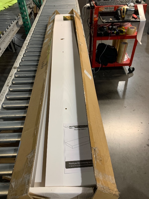 Photo 1 of ***DAMAGED - SEE NOTES/PICTURES***
RICHFOCUS 72Inch Floating Shelves for Wall 2 Pack Shelves for Bedroom|Kitchen|Bathroom Wall Mounted Rustic Wood Floating Shelf with Invisible Brackets for Books|Storage|Decor, White