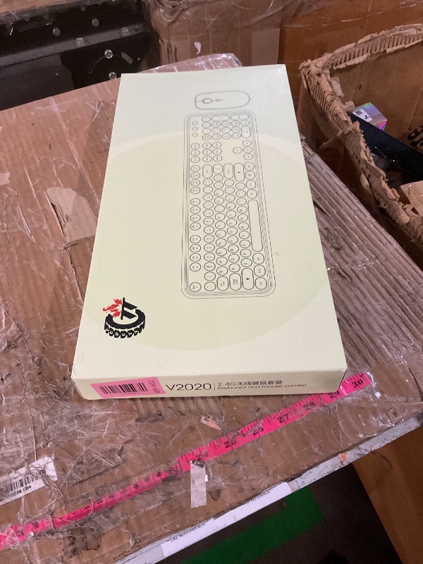 Photo 1 of (missing mouse) FOPETT Wireless Keyboard and Mouse Combo - 2.4G Full-Sized Cute Colorful Mouse and Keyboard with 104 Round Keys