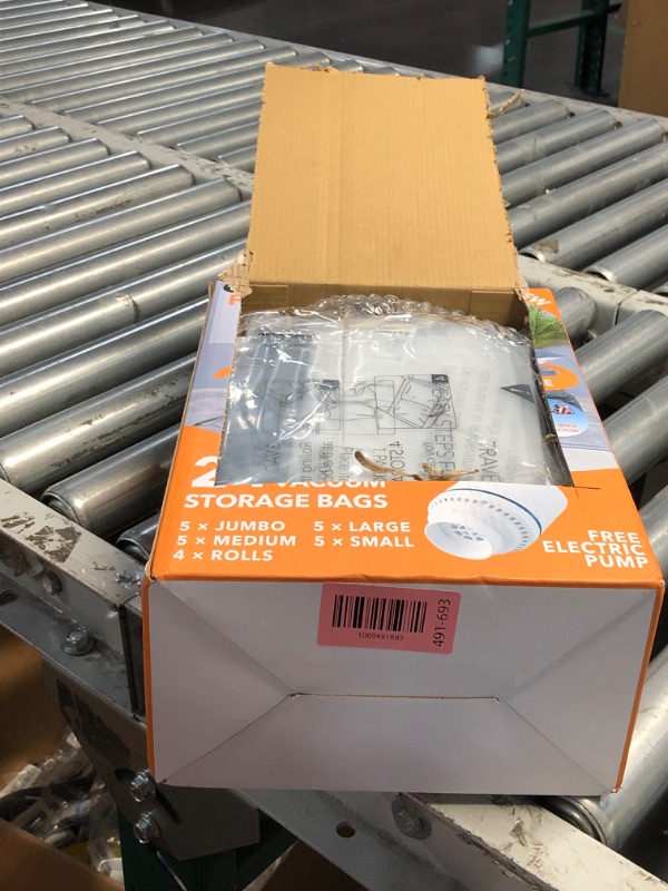 Photo 1 of (incomplete) 24 Pack Vacuum Storage Bags with Electric Pump, (5 Jumbo, 5 Large, 5 Medium, 5 Small, 4 Roll Up Bags) Space Saver Bag for Clothes