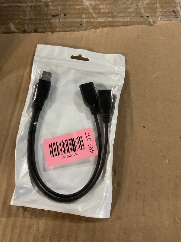 Photo 1 of ?2025 Upgraded? USB 2.0 A Male to 2 Dual USB Female Jack Y Splitter Hub Power Cord Extension Adapter Cable(Not Supporting CarPlay and Android Auto)