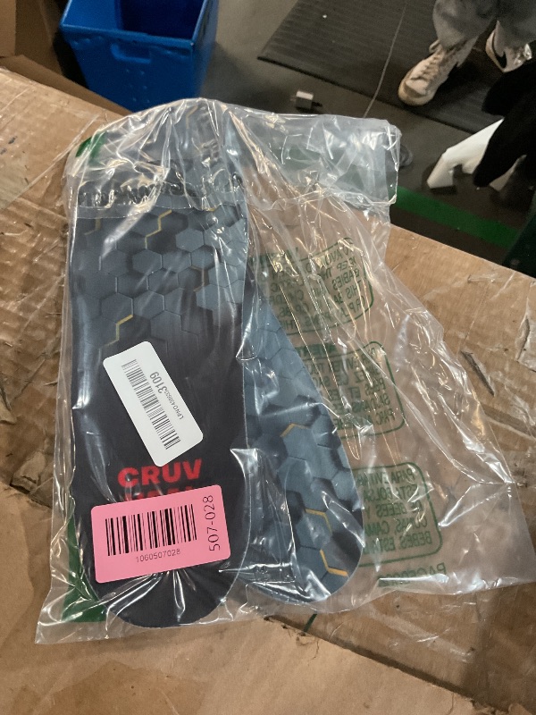 Photo 1 of (New) Work Comfort Orthotic Insoles - Anti Fatigue Shoe Insert Men Women - Low Arch Support - Shock Absorption - Foot Pain Relief - Work Boot Insoles (Black Hexagons, XL)