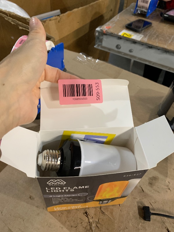 Photo 1 of ?Upgraded Flame?Morsatie LED Flame Light Bulbs, 4 Modes Flickering Light Bulbs with Gravity Sensor, E26 Fire Light Bulb for Halloween, Christmas, Party, Porch, Patio, Indoor Outdoor Decoration-2 Pack