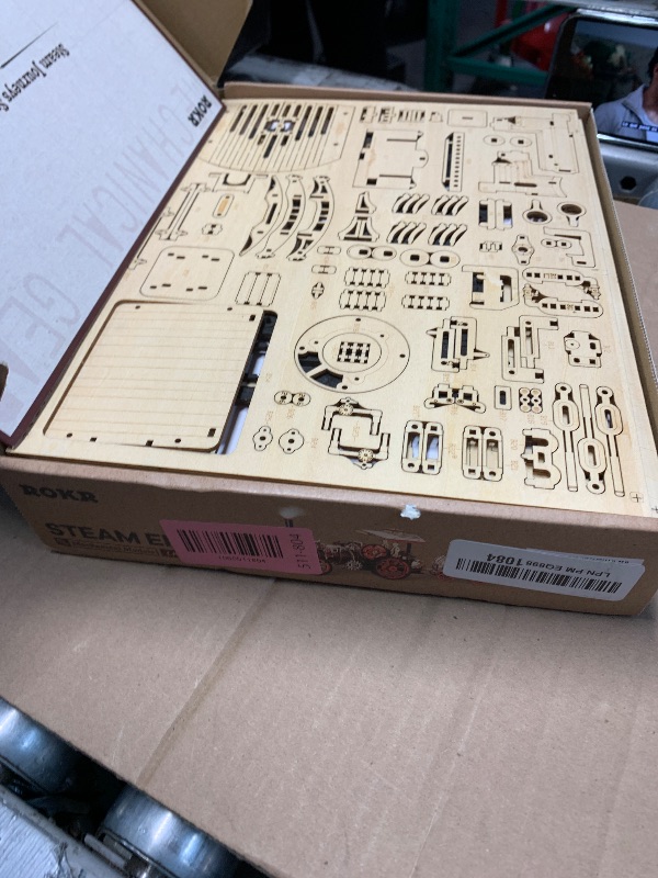 Photo 1 of ***(USED/ UNKNOWN IF MISSING PARTS)***rowood 3D Wooden Puzzles for Adults, Steam Engine Car Model Kit, 1:28 Scale Mechanical Steam Locomotive Wooden Puzzle, 469PCS,Assembly Time 6H, Awesome Gifts for Adults